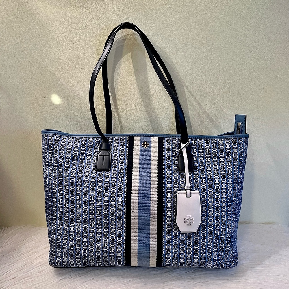 Tory Burch Coated Canvas/Leather Gemini Tote